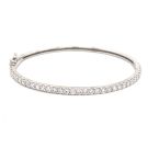 14K White Gold 3/4ctw Diamond Bangle