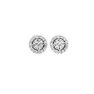 14K White Gold 1 1/10ctw Diamond Framed Stud Earrings