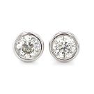 14K White Gold 1 1/4ctw Diamond Bezel Stud Earrings