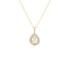 14K Yellow Gold 1 1/6ctw Diamond Pear Shape Halo Pendant
