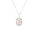 14K Yellow Gold 1 1/3ctw Diamond Oval Halo Pendant