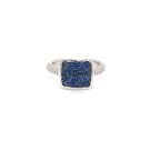 18K White Gold Diamond Ring with 0.19ctw Diamonds and 0.66ctw Sapphires
