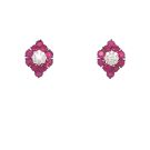 18K White Gold Diamond Earrings with 0.31ctw Diamonds and 2.44ctw Rubies