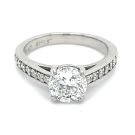 Platinum 1/4ctw Diamond Engagement Ring with CZ center