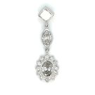 14K White Gold 2/1ctw Diamond Fancy Shape Dangle Pendant