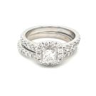 14K White Gold 1/1ctw Diamond Princess Center Wedding Set