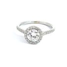 14K White Gold 1/2ctw Diamond Engagment Semi Mount CZ center