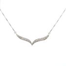 14K White Gold 3/4ctw Diamond Chevron Necklace