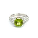 18K White Gold Diamond Ring with 0.74ctw Diamonds and 1.95ctw Peridot