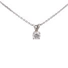 14K White Gold .90ctw Diamond Solitaire Necklace
