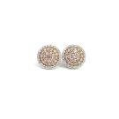 18K Two-Tone Diamond Earrings with 0.55ctw White Diamonds and 1.41ctw Pink Diamonds