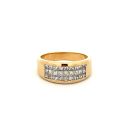 14K Yellow Gold 1/1ctw Diamond Princess Invisible Set Ring