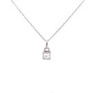 14K White Gold 1/2ctw Princess Diamond "Handbag" Pendant