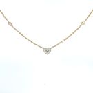 14K Yellow Gold 1 1/3ctw Diamond by the Yard Heart Shape Center Necklace
