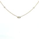 14K Yellow Gold 1 1/6ctw Diamond by the Yard Oval Shape Center Necklace