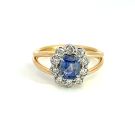 18K White and Yellow .36ctw Diamond and 1.18ct natural Kashmir Sapphire Ring