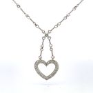 18K White Gold 0.85ctw Diamond Heart Necklace