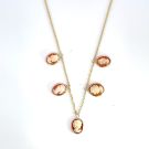 14K Yellow Gold 5-Cameo Drop Necklace