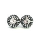 18K White Gold 3/1ctw of Black and White Diamond  Earrings