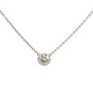 18K White Gold 1 1/2ct Old Euro Diamond Bezel Necklace