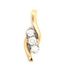 14K Multi - Tone Gold 3/4ctw Diamond Pendant