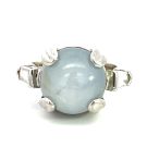 Platinum 5/8ctw Diamond and Star Sapphire Ring