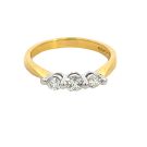 18KTwo Tone Gold 3/8ctw 3-Stone Diamond Ring