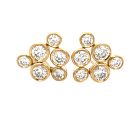 14K Yellow Gold 1/1ctw Diamond Bubble Earrings