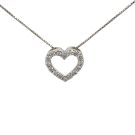 18K White Gold 1/3ctw Diamond Heart Pendant Necklace