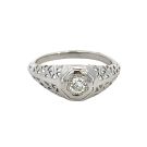 18K White Gold 1/4ctw Diamond Old Euro Vintage Ring