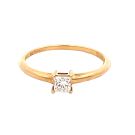18K Yellow Gold 1/4ctw Princess Diamond Engagement Ring