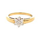 18K Yellow Gold 1/4CTW Diamond Flower Ring