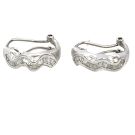 18K White Gold 1/1CTW Diamond Wave Earrings