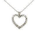 14K White Gold 3/4ctw Single Cut Diamond Pendant