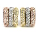 18K Yellow Gold 2/1ctw Diamond White, Rose, Yellow Pave Earrings