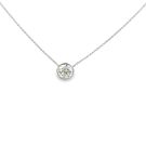 14K White Gold 1 1/2ctw Diamond Bezel Solitaire Necklace