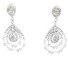 18K White Gold Diamond Dangling Earrings with 2.16ctw Diamonds