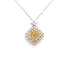 18K White Gold Diamond Pendant with 1.49ctw Diamonds: 0.73ct Center, 0.14ct Marquise, 0.19ct Yellow, 0.43ct White Gold