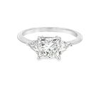 18K White Gold 1.83ctw Diamond Engagement ring with Princess GIA 14615526 1.51ct E VS1 EXVG Faint