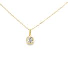 18K Yellow Gold 1.02ctw Diamond Cushion Bezel Pendant