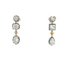 18K Mix Gold 4.69ctw Diamond GIA Black Rhodium Drop Earrings with 1.02ct FSI2 Cushion, 1.01ct DSI1 Oval, 0.97ct ESI1 Pear, 0.92ct EVS1 Princess, 0.36ct ESI2 Round, 0.41ct FSI1 Heart