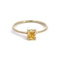18K Yellow Gold Solitaire with GIA 6194935721 Oval 0.33 Fancy Intense Orangy Yellow
