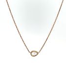 18K Rose Gold Perfect Pear Rose Cut Necklace with GIA 2205163788 Rose Cut Pear 0.44 GVVS1