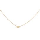 14K Yellow Gold 1.13ct Oval H SI2 GIA 7235127789 and 0.56ctw Diamond By The Yard Necklace