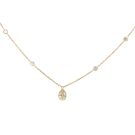 14K Yellow Gold GIA 2235446283 Pear 1.23 JVS2 VGVG Strong and 0.56ctw Diamond By The Yard Necklace