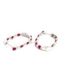 14K White Gold Earrings with 1.15ctw Diamonds and 2.41ctw Rubies