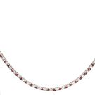 14K White Gold Necklace with 4.13ctw Diamonds and 4.60ctw Rubies