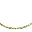 14K Yellow Gold Necklace with 4.37ctw Diamonds and 4.65ctw Emeralds