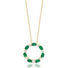 14K Yellow Gold Necklace with 0.71ctw Diamonds and 1.65ctw Emeralds