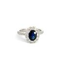 18K White Gold Ring with 0.81ctw Diamonds and 1.15ctw Sapphires